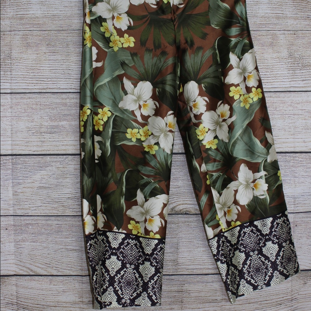 MNG by Mango NWT Floral Snakeskin Pants